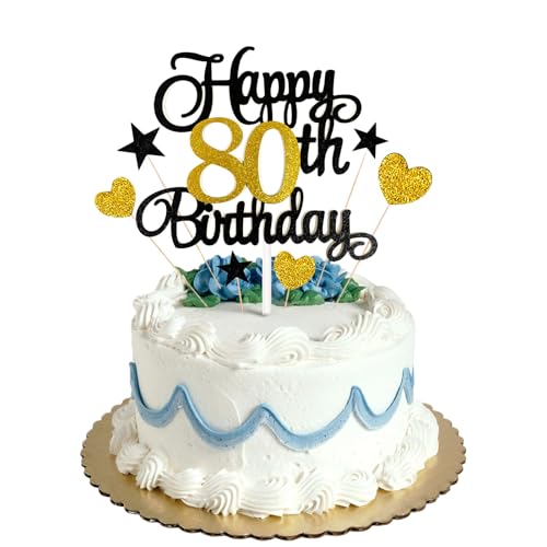 Tortenaufsatz "Happy Birthday", glitzernd, personalisierbar, für Männer, Jungen, Frauen, Mädchen, Geburtstagsparty, Kuchendekorationsset mit Stern-Herz-Cupcake-Topper Tortenaufsatz "Happy Birthday", glitzernd, personalisierbar, für Männer, Jungen, Frauen, Mädchen, Geburtstagsparty, Kuchendekorationsset mit Stern-Herz-Cupcake-Topper von HONGP