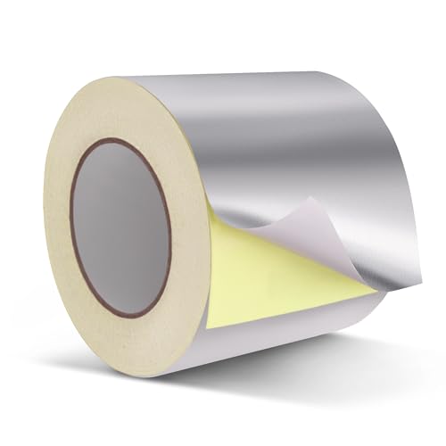 HONGTAISHENG Alu Klebeband, Hitzebeständiges Aluminium Klebeband zum Reparieren von Metalloberflächen, 119mm x 50m Wasserdichtes Selbstklebend für Kanäle, Klimaanlagen, Lüftungsschlitze, Dicke 0.1mm HONGTAISHENG Alu Klebeband, Hitzebeständiges Aluminium Klebeband zum Reparieren von Metalloberflächen, 119mm x 50m Wasserdichtes Selbstklebend für Kanäle, Klimaanlagen, Lüftungsschlitze, Dicke 0.1mm von HONGTAISHENG