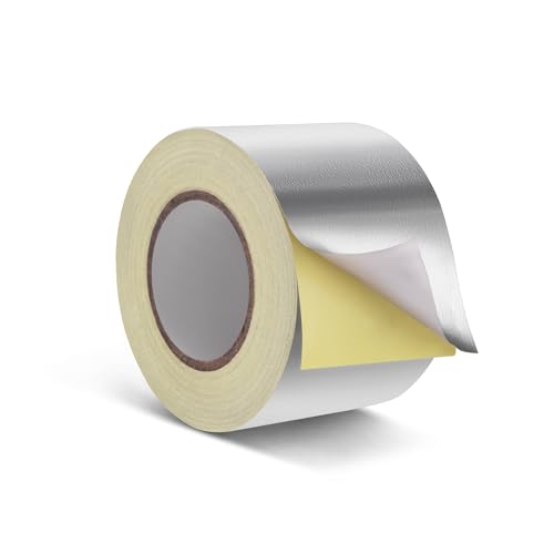 HONGTAISHENG Alu Klebeband, Hitzebeständiges Aluminium Klebeband zum Reparieren von Metalloberflächen, 57mm x 15m Wasserdichtes Selbstklebend für Kanäle, Klimaanlagen, Lüftungsschlitze, Dicke 0.1mm von HONGTAISHENG