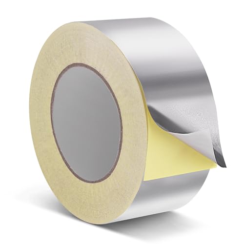 HONGTAISHENG Alu Klebeband, Hitzebeständiges Aluminium Klebeband zum Reparieren von Metalloberflächen, 57mm x 50m Wasserdichtes Selbstklebend für Kanäle, Klimaanlagen, Lüftungsschlitze, Dicke 0.1mm von HONGTAISHENG