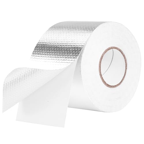 HONGTAISHENG Aluminium Klebeband, 57mm x 25m Wasserdichtes Alu Klebeband, Hitzebeständiges Selbstklebeband zum Abdichten Reparieren, Panzertape Verstärkt mit Einem Glasgittergewebe von HONGTAISHENG