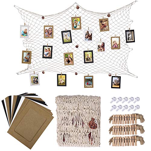 HONGXIN-SHOP Bilderrahmen aus Papier, Basteln, Album, mit Clips aus Holz und Jute, Schnur für Wand, Dekoration, 30 Stück, 3 Farben HONGXIN-SHOP Bilderrahmen aus Papier, Basteln, Album, mit Clips aus Holz und Jute, Schnur für Wand, Dekoration, 30 Stück, 3 Farben von HONGXIN-SHOP