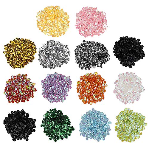 HONGXIN-SHOP Pailletten Glitzer Sequins 6 mm Lose Pailletten-Set für DIY Basteln Party Hochzeit Deko Scrapbook Kartenbasteln 14 Farben HONGXIN-SHOP Pailletten Glitzer Sequins 6 mm Lose Pailletten-Set für DIY Basteln Party Hochzeit Deko Scrapbook Kartenbasteln 14 Farben von HONGXIN-SHOP