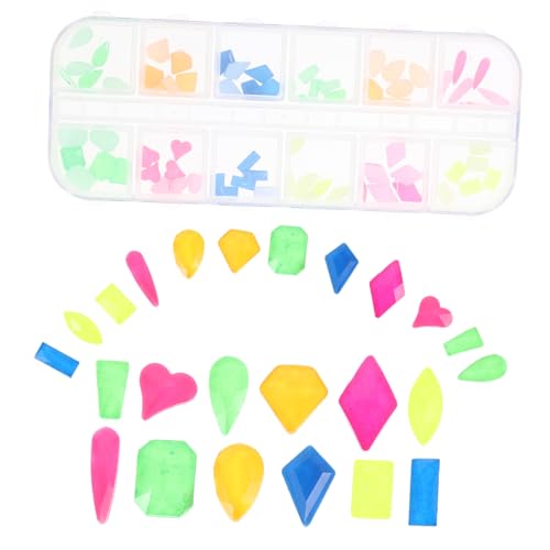 HONITANO 1 Karton Nail Art Charms Set Fächer DIY Nageldekorationen Strasssteine Metall Langlebig Glänzend für Maniküre Nageldesign Schmuck Zubehör von HONITANO