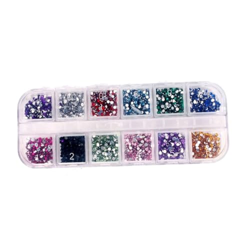HONITANO 1 Kasten 12 Nageldekor Nagelkunst Für Nägel Strasssteine Zubehör Nail-art- Glänzender Nagelkristall von HONITANO