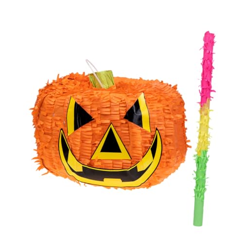 HONITANO 1 Satz Kürbis Piñatas Kürbisse Halloween Geburtstag Piñata Konfetti Gruseliger Kürbis Pinata- Gruselige Pinata Streamer Aufkleber Kürbis-piñata Orange Papier von HONITANO