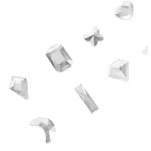 HONITANO 1 Schachtel Flatback Nail Charms aus Glas Langlebige Nagelsteine in Verschiedenen Formen Funkelnde Strasssteine für Nailart und Nageldesign für Natürliche und Künstliche Nägel von HONITANO