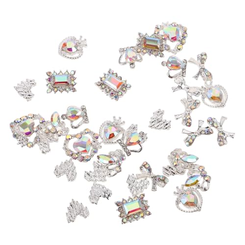 HONITANO 1 Schachtel Nail Charms Alloy Herz Krone Schleife Nail Art Schmuck Valentinstag DIY Maniküre Accessoires für Nägel Basteln Hochzeit Party von HONITANO