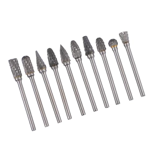 HONITANO 10 Stück Hartmetall Frässtifte Doppelschnitt Wolframkarbid Rotary Burrs für Metall Holz Gravur Polieren Präzisionsschleifen Werkzeug für Drehschleifer von HONITANO