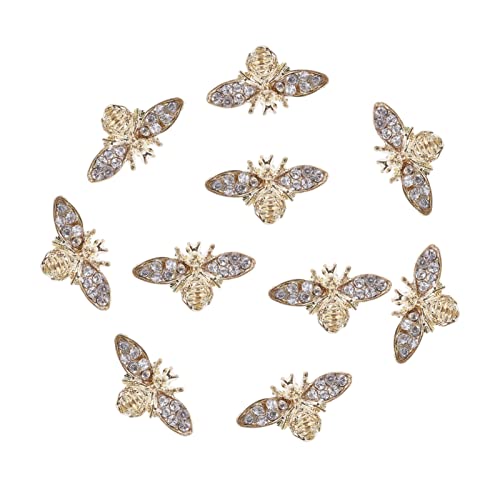 HONITANO 10 Stück Teiliges Bienen Nagelschmuck aus Langlebiger Legierung Schnell Anzubringen Stilvolle DIY Nail Art Ornamente für Damen Geeignet für Anfänger und Professionelle von HONITANO