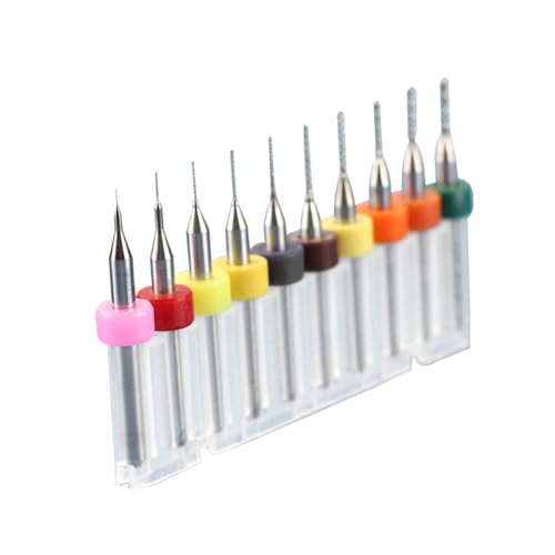 HONITANO 10 Stück Teiliges Mikro bohrersatz Hartmetall Cnc Gravur Drill Bits Set Präzise Leiterplatten bohrer für Pcb Schmuckherstellung Kunststoff Holz Langlebig und Scharf von HONITANO