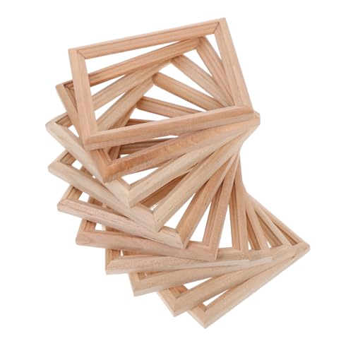 HONITANO 10 Stück Teiliges Mini Bilderrahmen aus Holz für Puppenhaus Dekoration Langlebig Bruchsicher Geruchlos für Miniaturhäuser und Detailreiche Bastelprojekte von HONITANO
