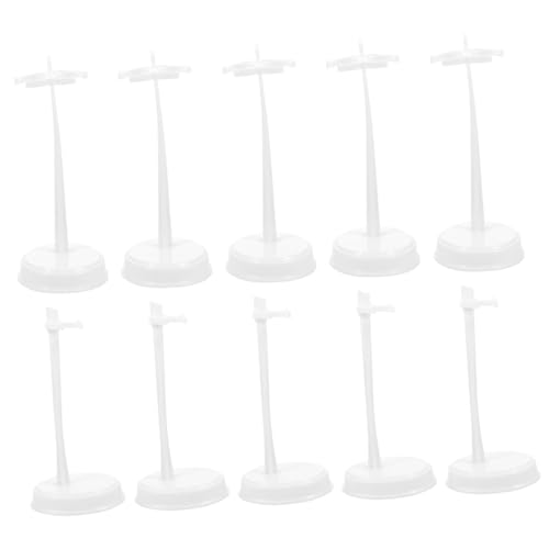 HONITANO 10 Stück Teiliges Mini Puppenständer Weiß Stabiler Doll Support für Mädchen Leicht Tragbare Action Figure Display Ständer für Kinderspielzeug Ab Jahren Kreative Puppenaufbewahrung von HONITANO