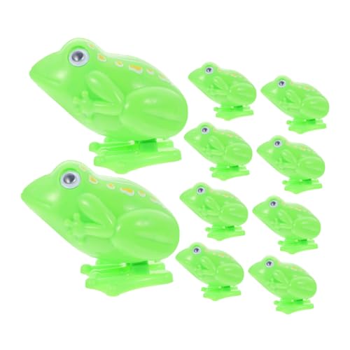 HONITANO 10 Stück Teiliges Retro Aufziehfrösche aus Kunststoff Springende Tiere für Favors für Geburtstagsfeiern Tragbare Wind up Spielzeuge mit Lebendigem Sprungverhalten von HONITANO