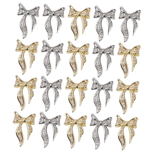 HONITANO 100 Stück Nagelsteine Schleifen Maniküre Dekoration Glänzende Strasssteine Selbstklebend Nail Art Zubehör für Damen und Mädchen von HONITANO