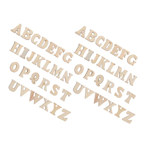 HONITANO 104Stücke Holzbuchstaben zum Basteln Natürliche Holzbuchstaben für DIY Projekte und Partydekoration Leere aus Unbehandeltem Holz für Kreative Gestaltung von HONITANO
