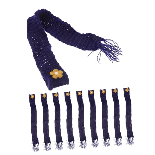 HONITANO 10Stücke Mini Schal für Weinflaschen und Puppen Verstellbarer DIY Schal aus Weichem Garn Dekoration für Getränke und Accessoires Farblich Abgestimmt von HONITANO
