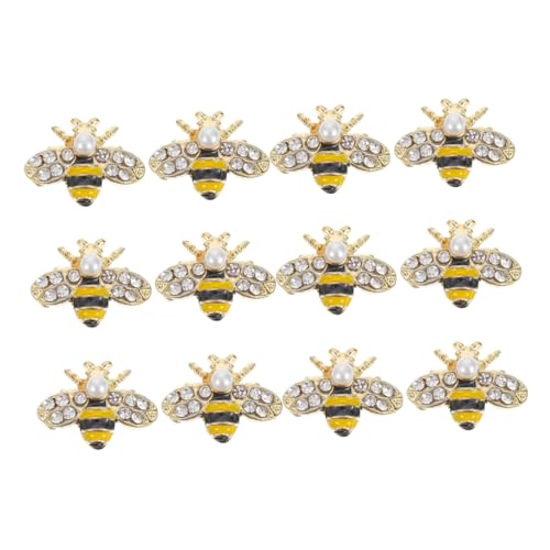 HONITANO 12 Stück Bienennagelkunstzubehör Biene Diy-anhänger Bienen-nagel-charms Goldene Bienen-nagelkunst-charms Nagelkunst- Nagel Charms Nagelschmuck Charms Zinklegierung von HONITANO