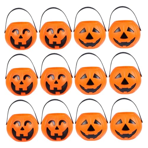 HONITANO 12 Stück Halloween Süßigkeiten Eimer aus Handlicher Kürbis Form Candy mit Griff Wiederverwendbar Bunte Halloween Deko für Party und Trick Treat Aktivitäten Zufällige Farbe HONITANO 12 Stück Halloween Süßigkeiten Eimer aus Handlicher Kürbis Form Candy mit Griff Wiederverwendbar Bunte Halloween Deko für Party und Trick Treat Aktivitäten Zufällige Farbe von HONITANO