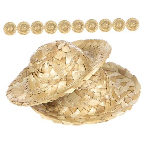 HONITANO 12 Stück Handgewebte Mini Strohhüte Kleine Geflochtene Puppenhüte Vielseitige DIY Bastelaccessoires Detailreiche Handgefertigte Miniatur Kappen für Puppenhaus Dekoration HONITANO 12 Stück Handgewebte Mini Strohhüte Kleine Geflochtene Puppenhüte Vielseitige DIY Bastelaccessoires Detailreiche Handgefertigte Miniatur Kappen für Puppenhaus Dekoration von HONITANO