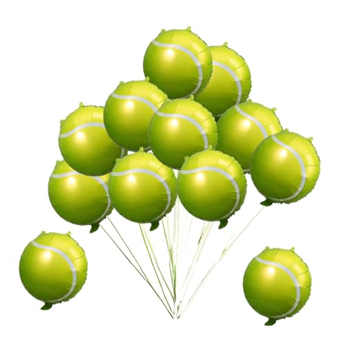 HONITANO 12 Stück Teiliges Aufblasbare Folien Tennisball Luftballons Sportliche Geburtstagsdeko Langlebig für Tennispartys Strand und Poolfeiern Festliche Atmosphäre von HONITANO