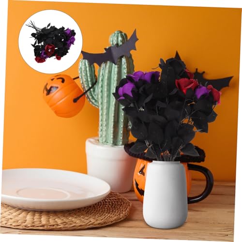 HONITANO 12 Stück Teiliges Halloween Deko mit Künstlichen Rosen und Augen Realistische Wiederverwendbare Seidenblumen Schwarz und Rot Gruselige Blumendekoration für Party Garten und HONITANO 12 Stück Teiliges Halloween Deko mit Künstlichen Rosen und Augen Realistische Wiederverwendbare Seidenblumen Schwarz und Rot Gruselige Blumendekoration für Party Garten und von HONITANO