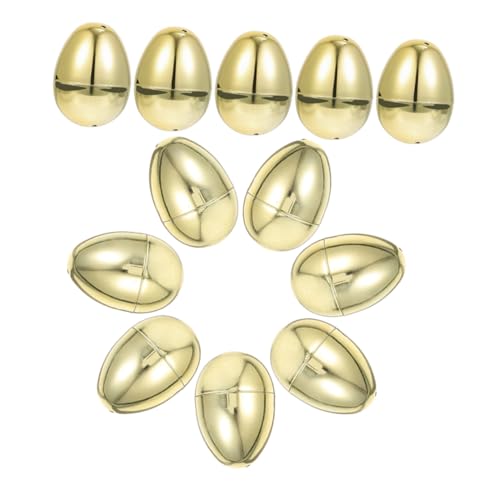 HONITANO 12 Stück ostern goldene eier metallisch Jumbo Korb leeres Ei Goldene Eier einpacken Eier für Ostern Goldene Deko Eier -Eierdekorationen befüllbares Ei Partyversorgung pp von HONITANO