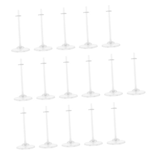 HONITANO 16 Stück Teiliges Transparente Puppenständer aus Hochwertigem Kunststoff Stabile Doll Display Ständer mit Breiter Basis Praktisch und Leicht für Zuhause Laden Kinderspielzeug und von HONITANO