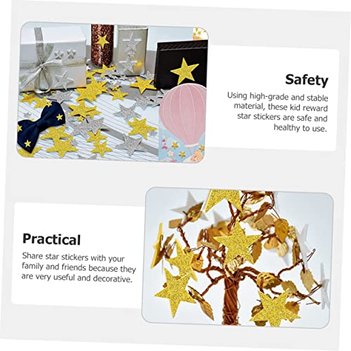 HONITANO 180 Stück Glitzer Stern Aufkleber Selbstklebend Eva Gold Glitter Sterne Sticker für Belohnung Basteln Party Dekoration Sicher und Einfach zu Verwenden für Klassenzimmer und von HONITANO