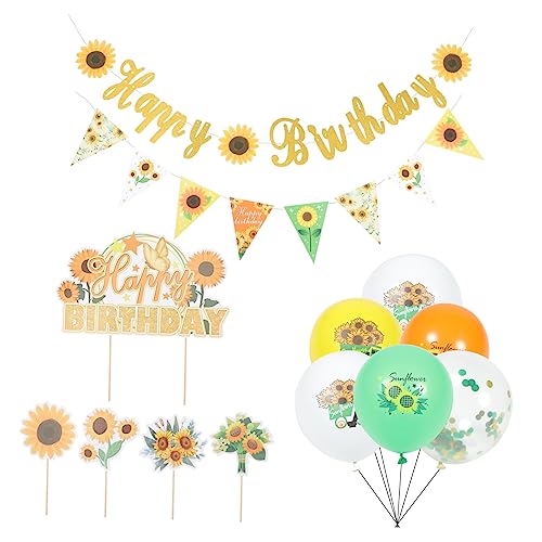 HONITANO 1satz Dekorativen Geburtstagsbanner-flaggen Hängende Deko Für Sonnenblumen-geburtstagsparty Festliche Buntings Für Fröhliche von HONITANO