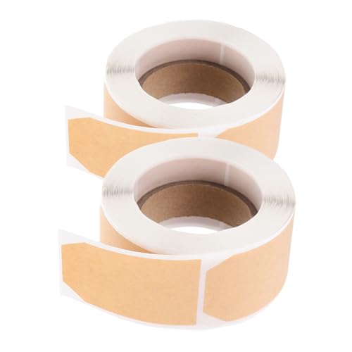 HONITANO 2 Rollen Natürliche Selbstklebende Kraftpapier Etiketten Blanko Aufkleber zum Beschriften Langlebig Haftend Vielseitig Einsetzbar für Klassifizierung und Ordnung im Haushalt von HONITANO