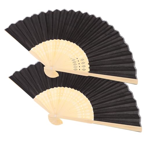 HONITANO 2 Stück Faltbare Handfächer Vintage Japanischer Papierfächer mit Tragetasche Faltbar Leicht Langlebig als Hochzeitsgeschenk und Dekoration für Damen und Feierlichkeiten von HONITANO