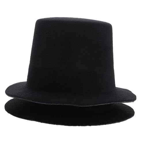 HONITANO 2 Stück Miniatur Mini Top Hat aus Eva Stoff DIY Puppenhut Bastelzubehör Schwarz Retro Stil Langlebig Dekorativ von HONITANO