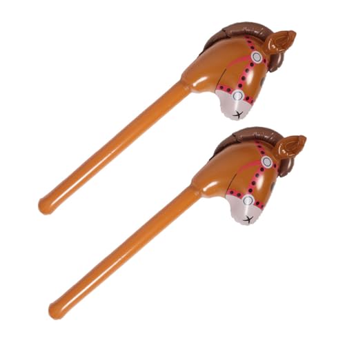 HONITANO 2 Stück Sensorischer Trainingsstab outdoor Aufblasbare Tier Spielzeuge Pferdekopf Stab aufblasbares pferdespielzeug für PVC von HONITANO