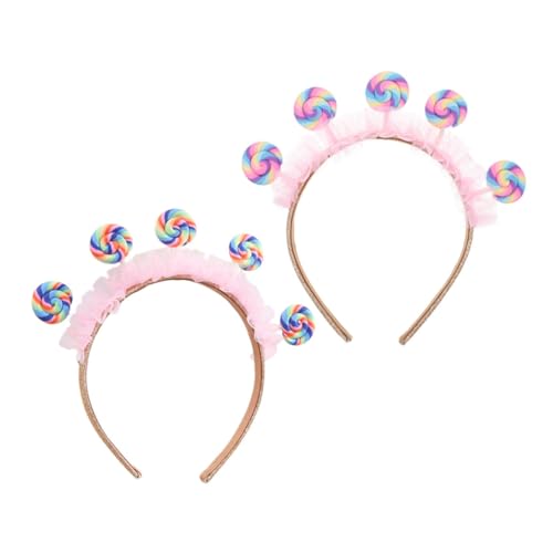 HONITANO 2 Stück Stirnband Lutscher Design Süßes Party Haarband Leicht für Mädchen Geburtstagsfeier Karneval Kostüm Zubehör Geeignet von HONITANO