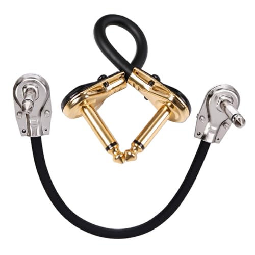 HONITANO 2 Stück Teiliges Flaches Effektpedal Kabel Silber und Goldfarbene Anschlüsse Professionelles Langlebiges Gitarren und Bass Patchkabel für Gitarre Effektgeräte Mixer Vielseitig HONITANO 2 Stück Teiliges Flaches Effektpedal Kabel Silber und Goldfarbene Anschlüsse Professionelles Langlebiges Gitarren und Bass Patchkabel für Gitarre Effektgeräte Mixer Vielseitig von HONITANO