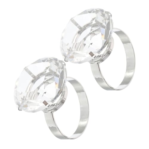 HONITANO 2 Stücke Große Diamant Ring Requisiten Hochzeit Ringe Für Frauen Gefälschte Verlobungsring Legierung Transparent HONITANO 2 Stücke Große Diamant Ring Requisiten Hochzeit Ringe Für Frauen Gefälschte Verlobungsring Legierung Transparent von HONITANO
