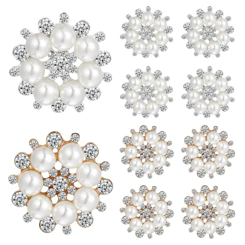 HONITANO 20 Stück Teiliges Blumenknöpfe mit Perlen und Strass Flache Rückseite Silber und Gold Schmuckverzierung für DIY bastelprojekte Geeignet für Haaraccessoires Kleidung und HONITANO 20 Stück Teiliges Blumenknöpfe mit Perlen und Strass Flache Rückseite Silber und Gold Schmuckverzierung für DIY bastelprojekte Geeignet für Haaraccessoires Kleidung und von HONITANO