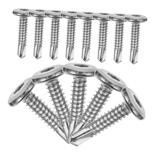 HONITANO 20 Stück Teiliges Edelstahl Selbstschneidende Flachrundkopfschrauben mit Innensechskant Bohrspitze Zeitsparend Selbstbohrend Sicherer Schutz für Metallzäune Einfache Montage mit HONITANO 20 Stück Teiliges Edelstahl Selbstschneidende Flachrundkopfschrauben mit Innensechskant Bohrspitze Zeitsparend Selbstbohrend Sicherer Schutz für Metallzäune Einfache Montage mit von HONITANO
