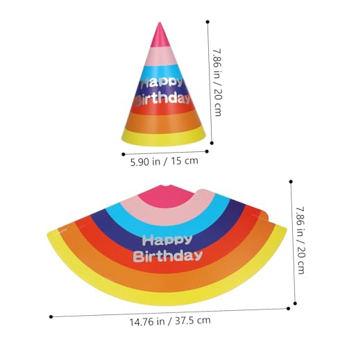 HONITANO 20 Stück Teiliges Partyhüte Bunte Geburtstagskegel aus Papier Leichte Regenbogen Partyhüte für Damen und Herren Vielseitig Einsetzbar bei Geburtstagsfeiern Jubiläen und von HONITANO