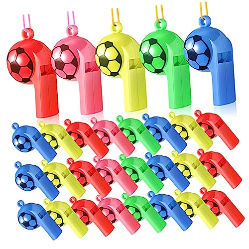 HONITANO 24 Stück Fußball Pfeife Glocken Schiebepfeife Fußball Hüpfbälle Schiedsrichter pfeifen für das Fußballtraining sportgel sports Spiele pfeifen Pfeife für Trainer Plastik HONITANO 24 Stück Fußball Pfeife Glocken Schiebepfeife Fußball Hüpfbälle Schiedsrichter pfeifen für das Fußballtraining sportgel sports Spiele pfeifen Pfeife für Trainer Plastik von HONITANO