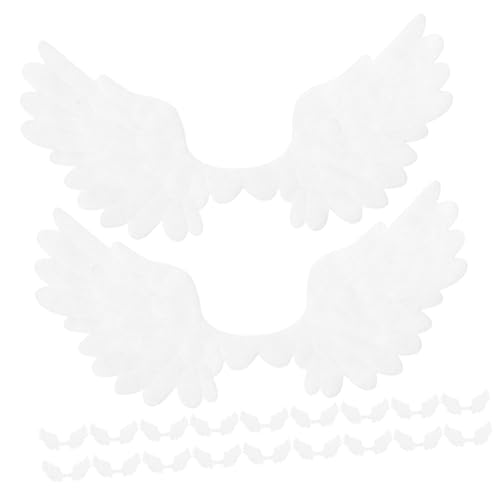 HONITANO 25 Stück Teiliges Weiße Engelsflügel Patches Lebendige DIY Applikationen zum Aufnähen für Kinderhaarschmuck Kleidung Hüte und Bastelprojekte Modische Flügel design Stoffaufnäher von HONITANO