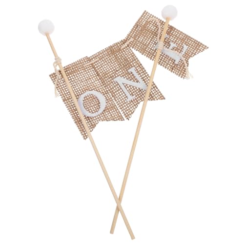 HONITANO 3 Stück Handgemachter Teiliges First Birthday Cake Topper mit Rustikalem Design Wiederverwendbare Flaggen Einfache Montage Kuchendeko für Jungen Geburtstagsfeier von HONITANO