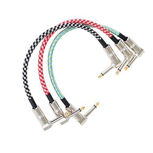 HONITANO 3 Stück Teiliges Gitarren Effektkabel Geflochtene Audioverbindung für Instrumente Praktische Geräuschreduzierung Geeignet für Gitarre Bass und Keyboard von HONITANO