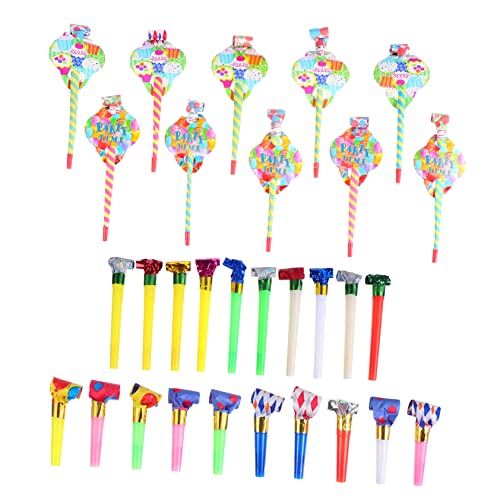 HONITANO 30 Stück Party-Blowouts pfeifen Jubelpfiffe Partykrachmacher Jubelpfeife Requisiten Partypfeife pfeifen Kinderpfeife Partypfeifen Plastik von HONITANO