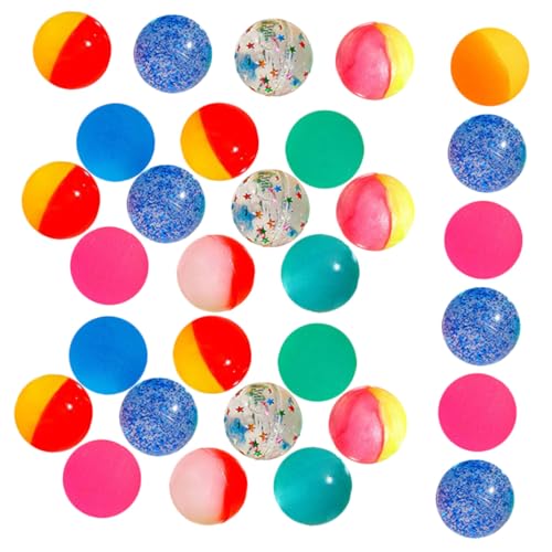 HONITANO 30 Stück Teiliges Bunte Elastische Hüpfbälle aus Leichtem Hohe Elastizität und Strapazierfähigkeit Farbenfrohes für Kindergeburtstag Partyfüllung und Lernbelohnung von HONITANO