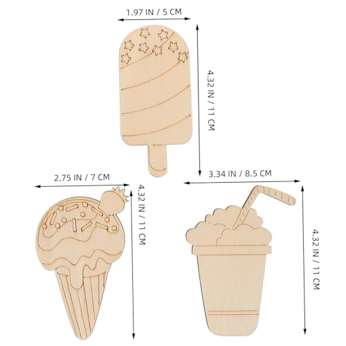 HONITANO 32 Stück Teiliges Holz Eiscreme Bastelset Unbehandelte Holzstücke zum Bemalen DIY Kreativset für Sommerparty und Lernspielzeug HONITANO 32 Stück Teiliges Holz Eiscreme Bastelset Unbehandelte Holzstücke zum Bemalen DIY Kreativset für Sommerparty und Lernspielzeug von HONITANO