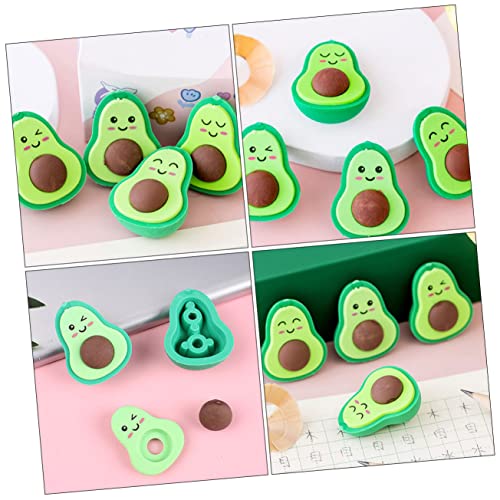 HONITANO 36 Stück Teiliges Avocado Radiergummi Radiergummis Obstform Niedlich Leicht Tragbar Schulmaterial für Schule Büro Kindergarten von HONITANO