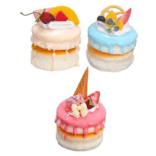 HONITANO 3Stücke Teiliges Künstliche Kuchenmodelle Fake Dessert Fotorequisiten für Hochzeiten Partys und Dekoration und Realistische Tortenornamente für Kreative HONITANO 3Stücke Teiliges Künstliche Kuchenmodelle Fake Dessert Fotorequisiten für Hochzeiten Partys und Dekoration und Realistische Tortenornamente für Kreative von HONITANO