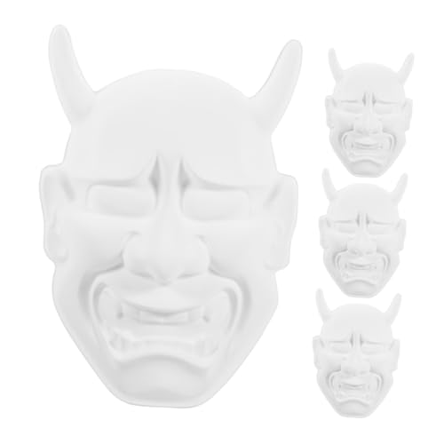 HONITANO 4 Stück Teiliges DIY Maske Weißer PVC Blanko Masken ohne Bastelset zum Bemalen Karneval Fasching Halloween Party Dekoration HONITANO 4 Stück Teiliges DIY Maske Weißer PVC Blanko Masken ohne Bastelset zum Bemalen Karneval Fasching Halloween Party Dekoration von HONITANO